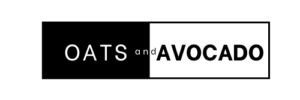 Oats and Avocado black-and-white wordmark logo.
